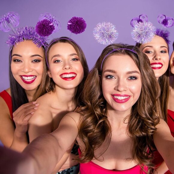 16 Pcs Party Headbands Tinsel Feathers Ponytail Costume Accessories main image 6